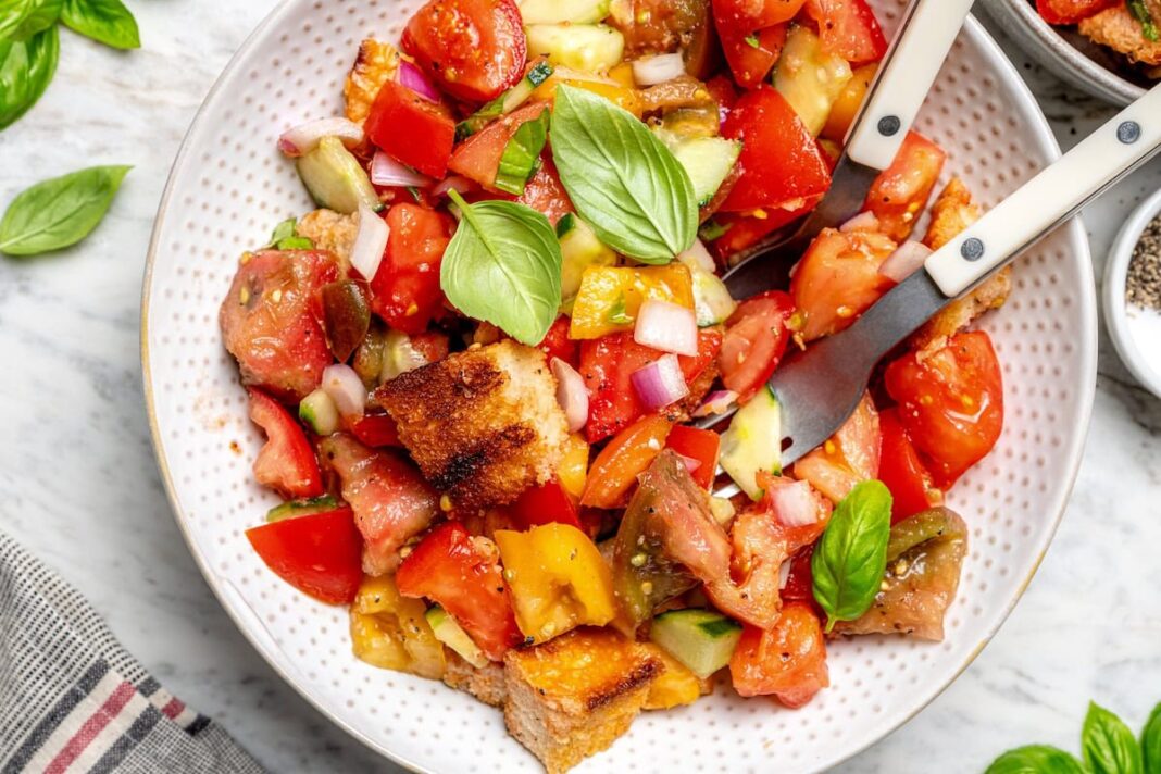 Fit Fusion Hacks Panzanella (Tuscan Bread Salad) | Skinnytaste