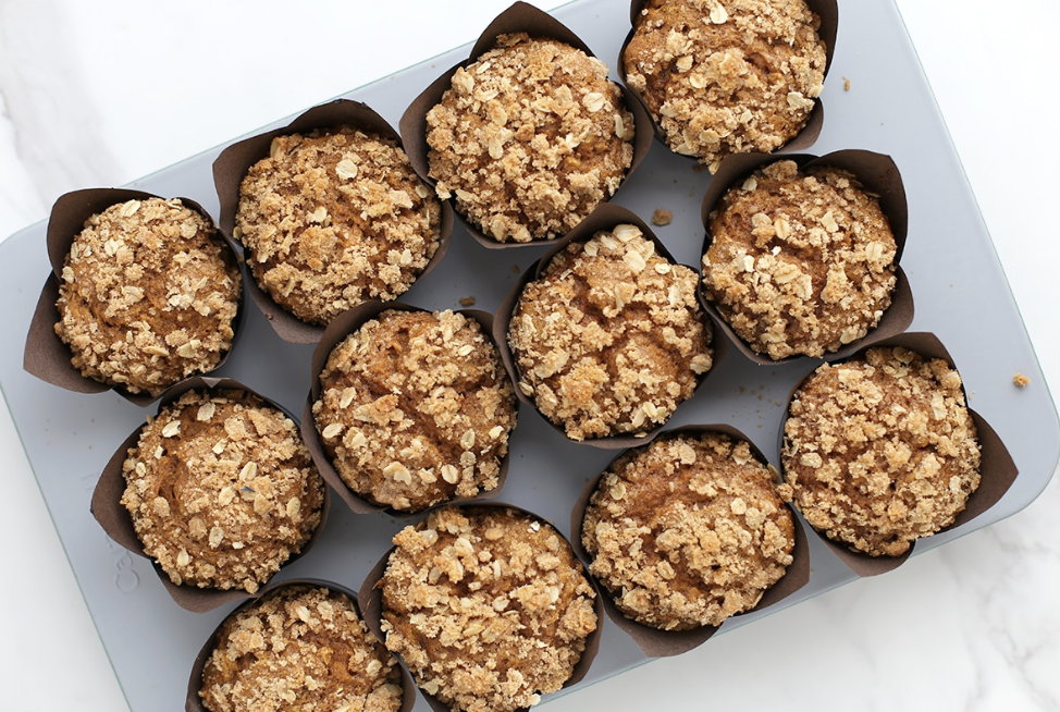 Fit Fusion Hacks Pumpkin Streusel Oat Muffins - SHK