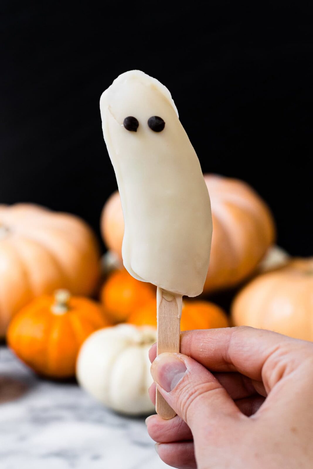 Frozen Banana Ghost Pops