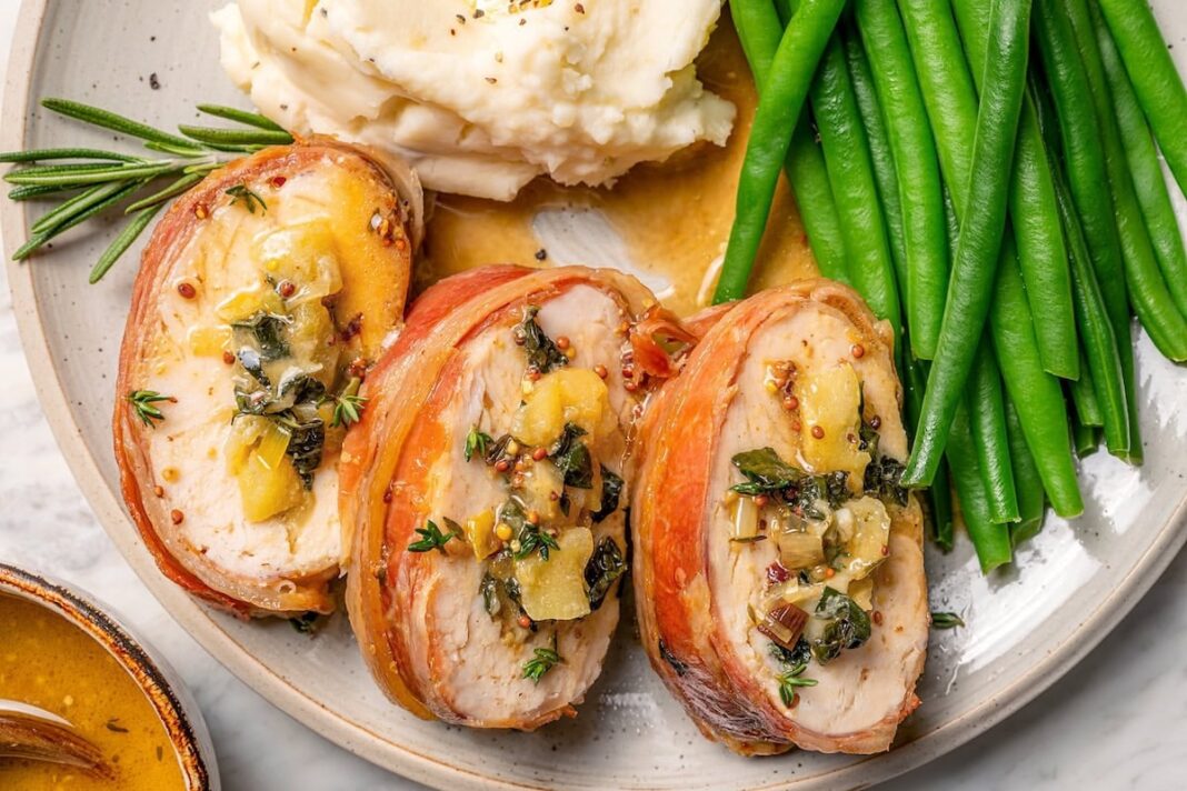Fit Fusion Hacks Prosciutto Wrapped Stuffed Turkey Tenderloin Recipe