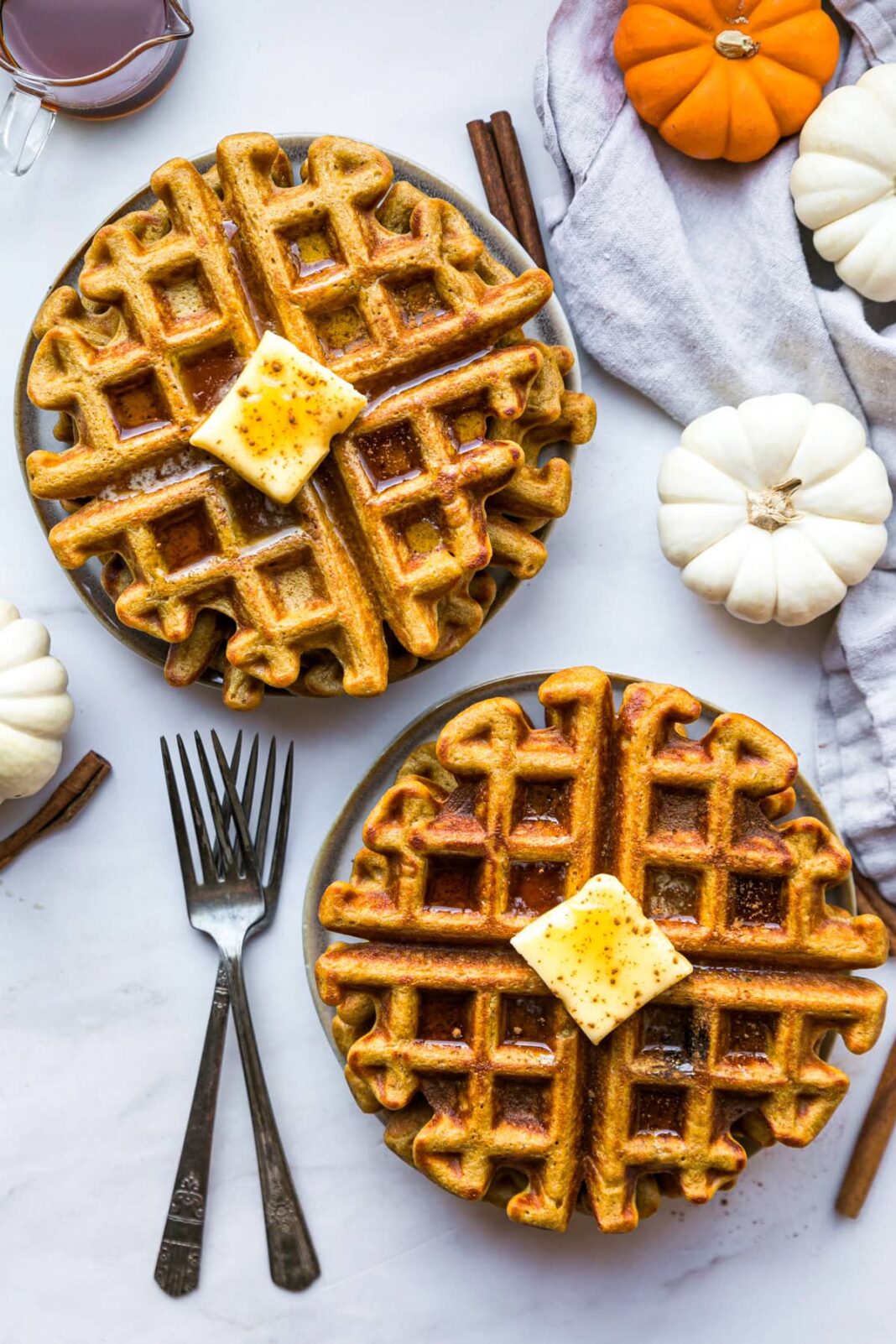 Fit Fusion Hacks Pumpkin Waffles - Skinnytaste
