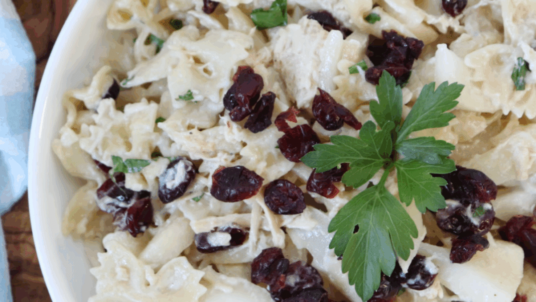 Fit Fusion Hacks Creamy Chicken Pasta with Pear