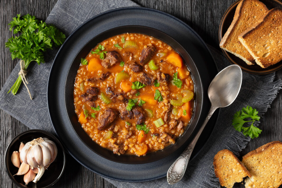 Fit Fusion Hacks Crock Pot Beef & Barley Soup